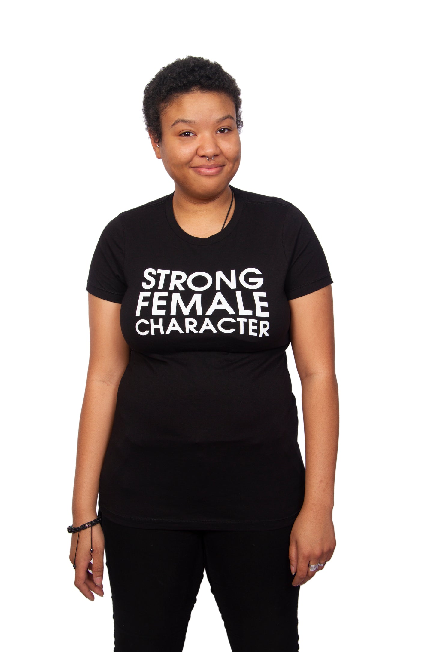 Strong Female Character Black T-shirt - Fitted Cut