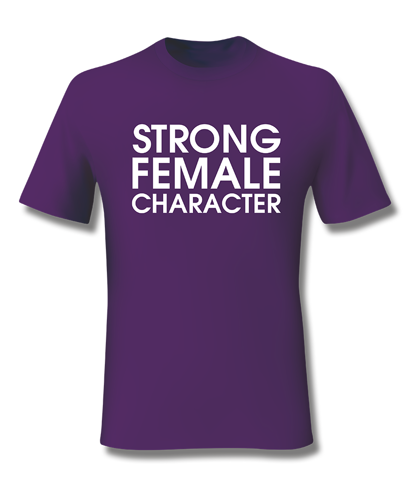 Strong Female Character Purple T-shirt - Fitted Cut