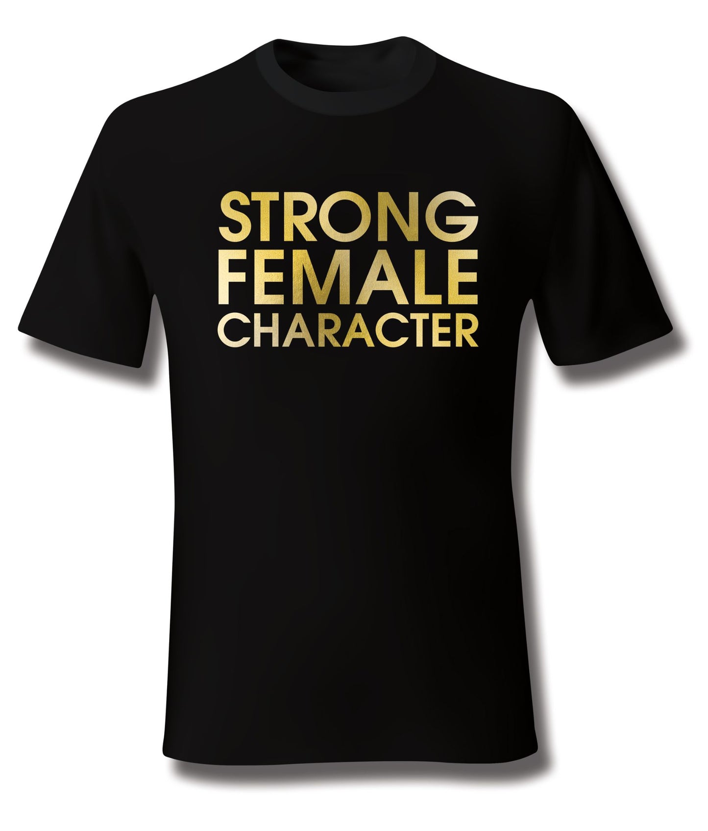 Strong Female Character Gold T-shirt - Fitted Cut