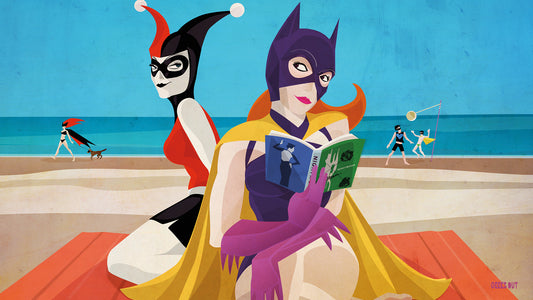 Batgirl & Harley at the Beach (Zoom background)