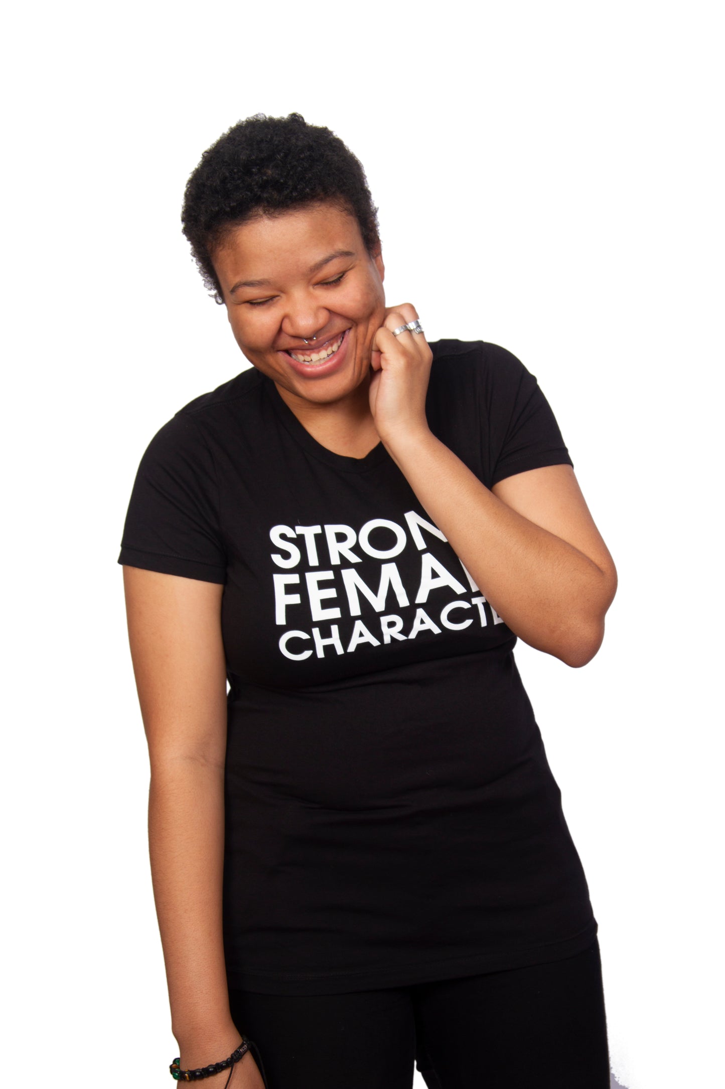 Strong Female Character Black T-shirt - Fitted Cut