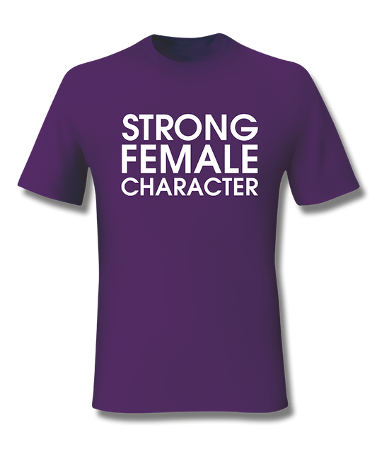Strong Female Character Purple T-shirt - Fitted Cut
